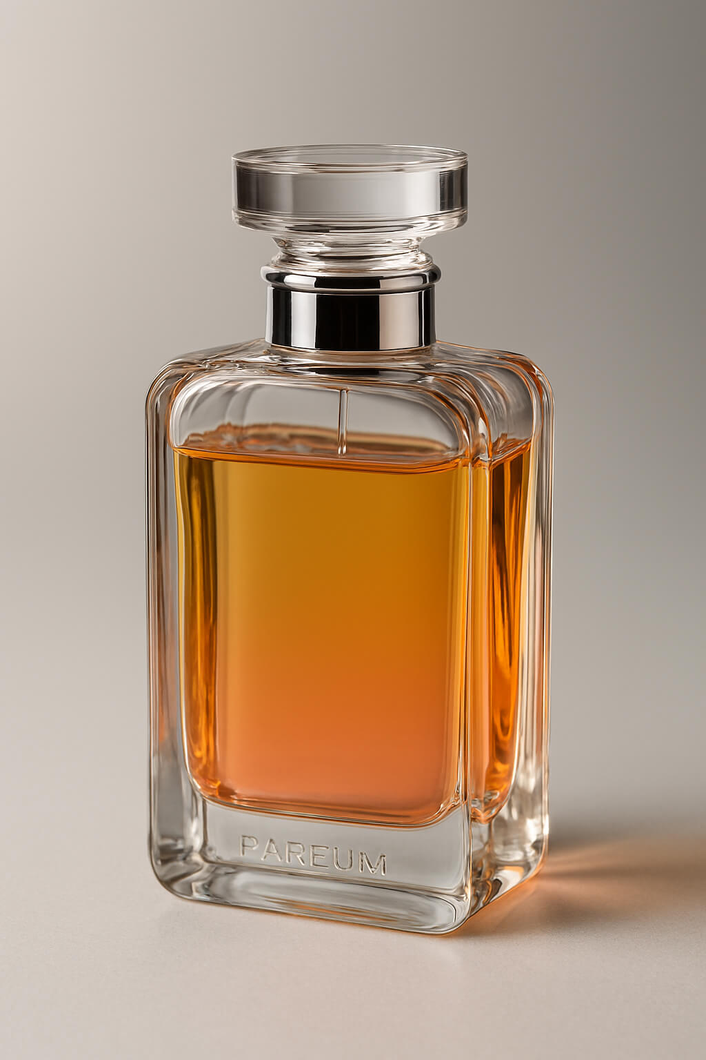 Professional perfume bottle photography after alpha masking service preserving glass transparency with clean background