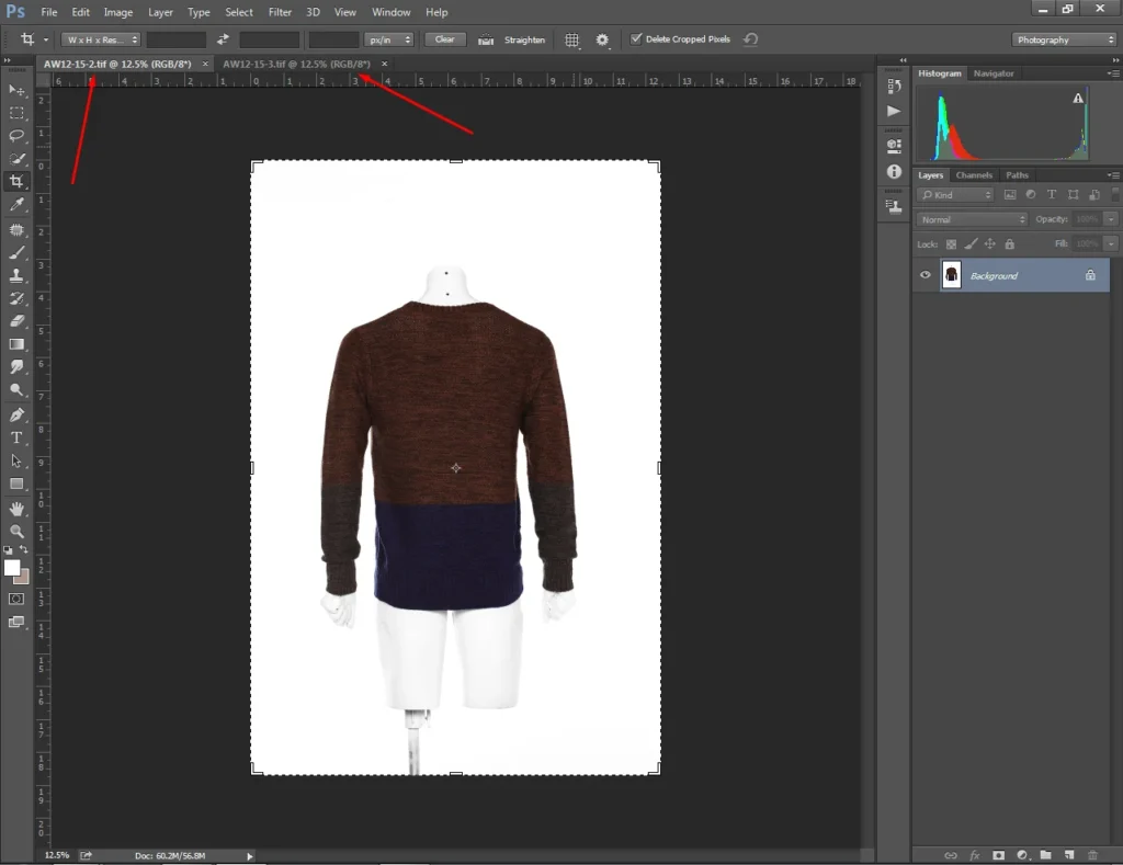 Open the front-view image of your clothing