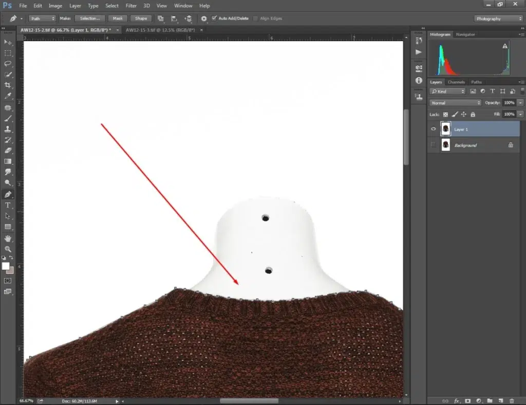 Isolate the clothing with a Clipping Path

