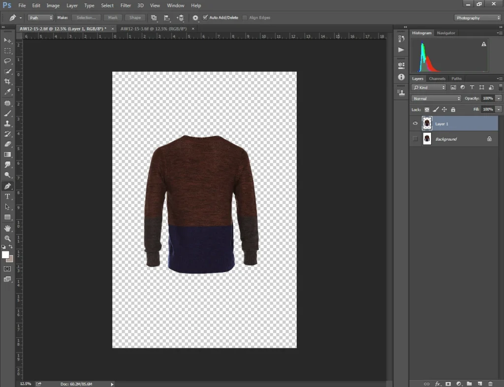 Make a selection and apply a transparent background