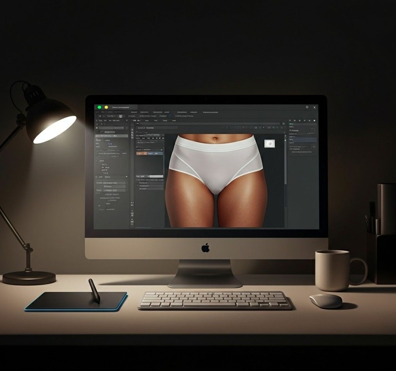 Underwear photo editing