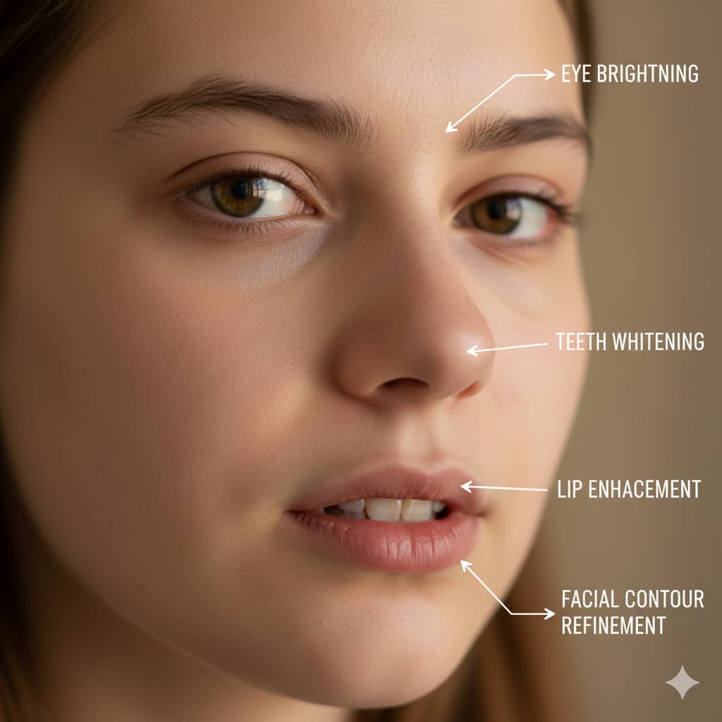 Facial Feature Enhancement After