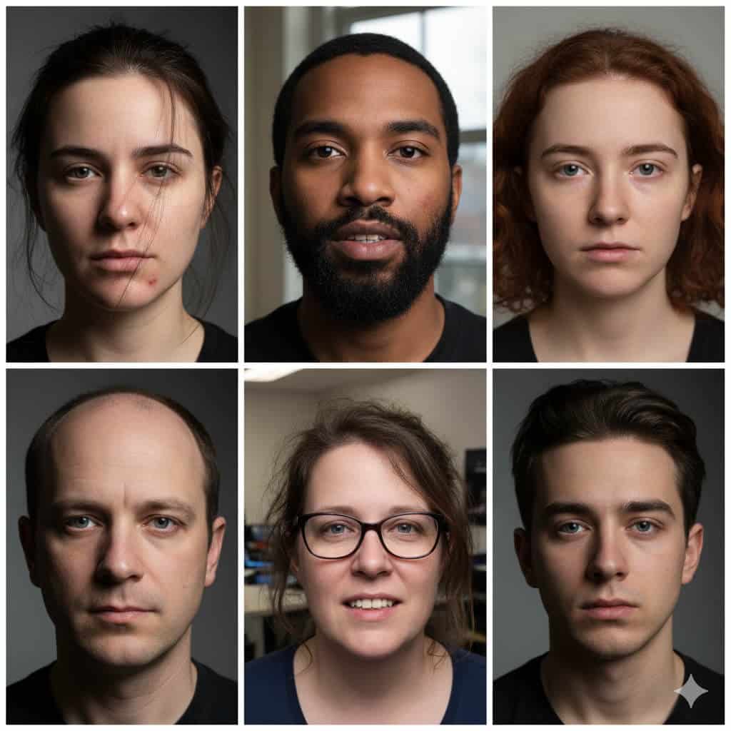 Bulk Headshot Retouching Service / Agency Retouching Before