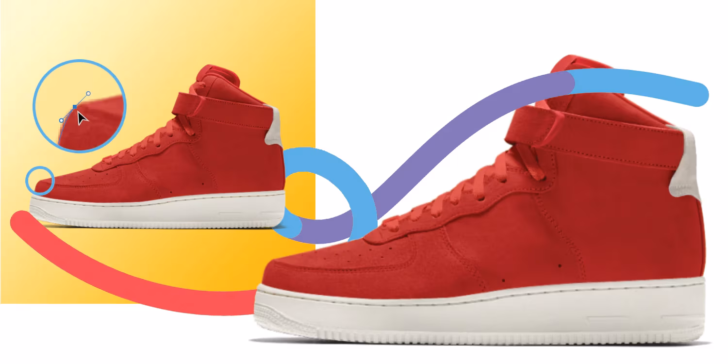 Clipping path tutorial for shoe images