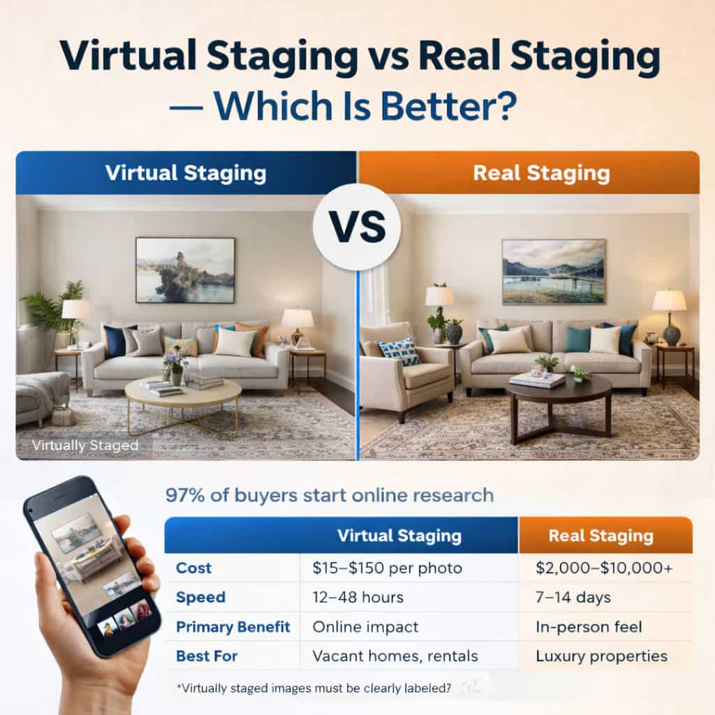 Virtual Staging vs Real Staging – Which Is Better?