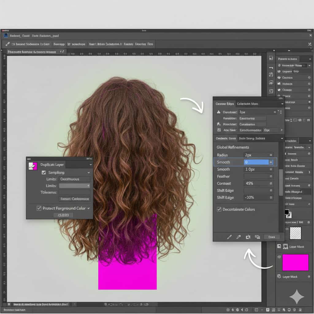 Remove Background from Hair Using Select and Mask (Recommended)