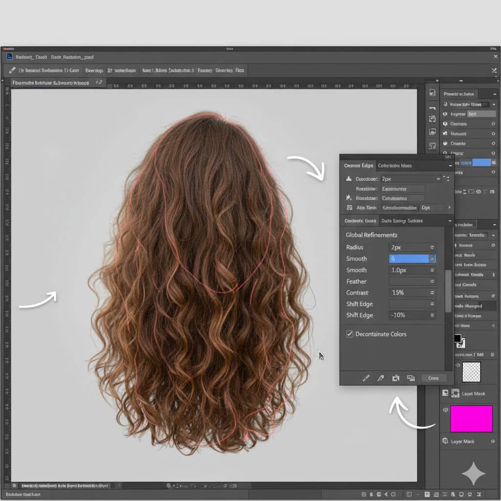 Remove Background from Hair Using Select and Mask (Recommended)