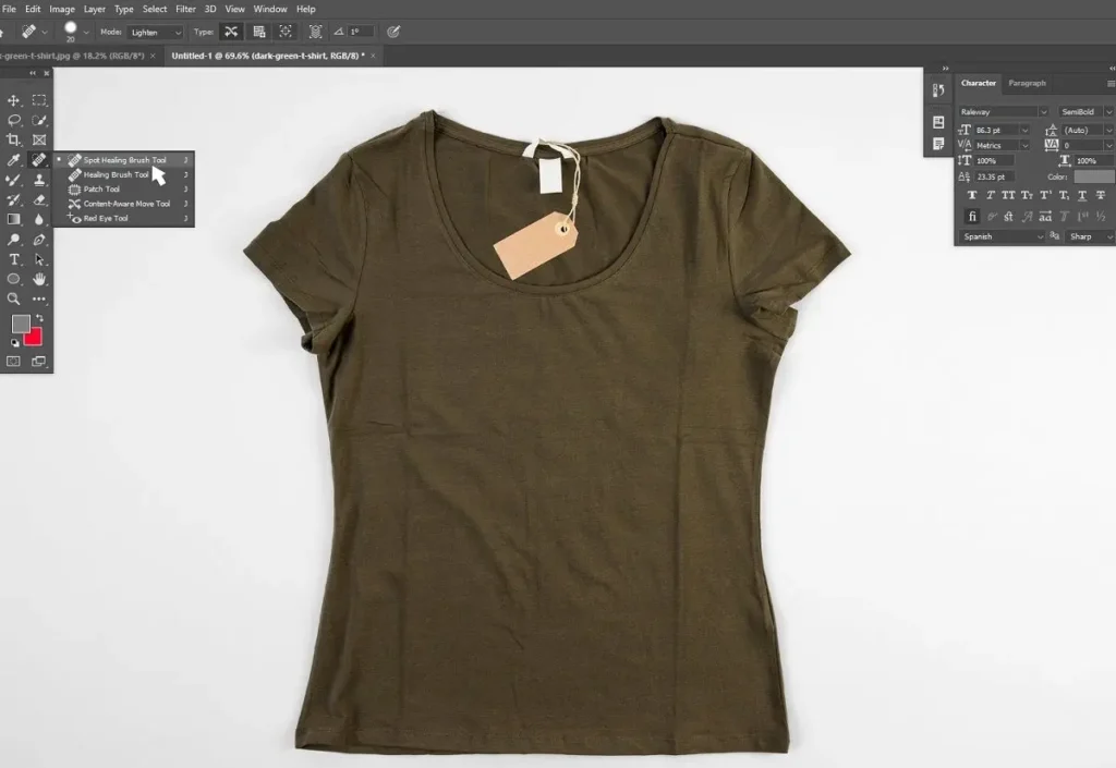 Select Spot Healing Brush Tool