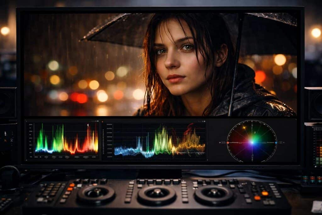 Creative color grading used to add mood and cinematic tone to footage